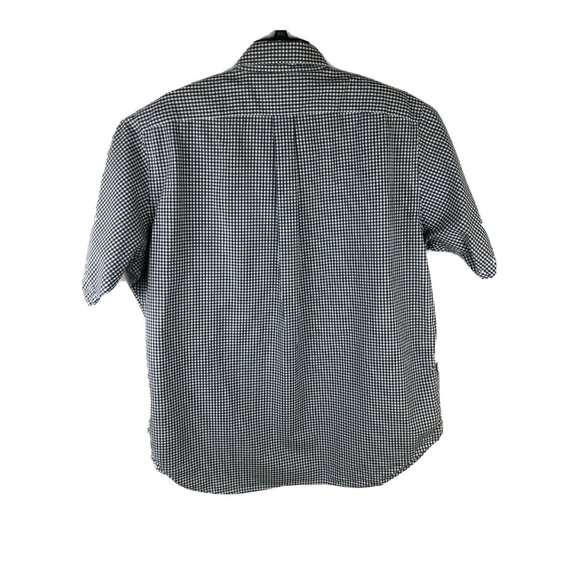 American Living Men's XL Short Sleeve Button Up Blue Check Cotton Shirt 23 - Picture 3 of 4